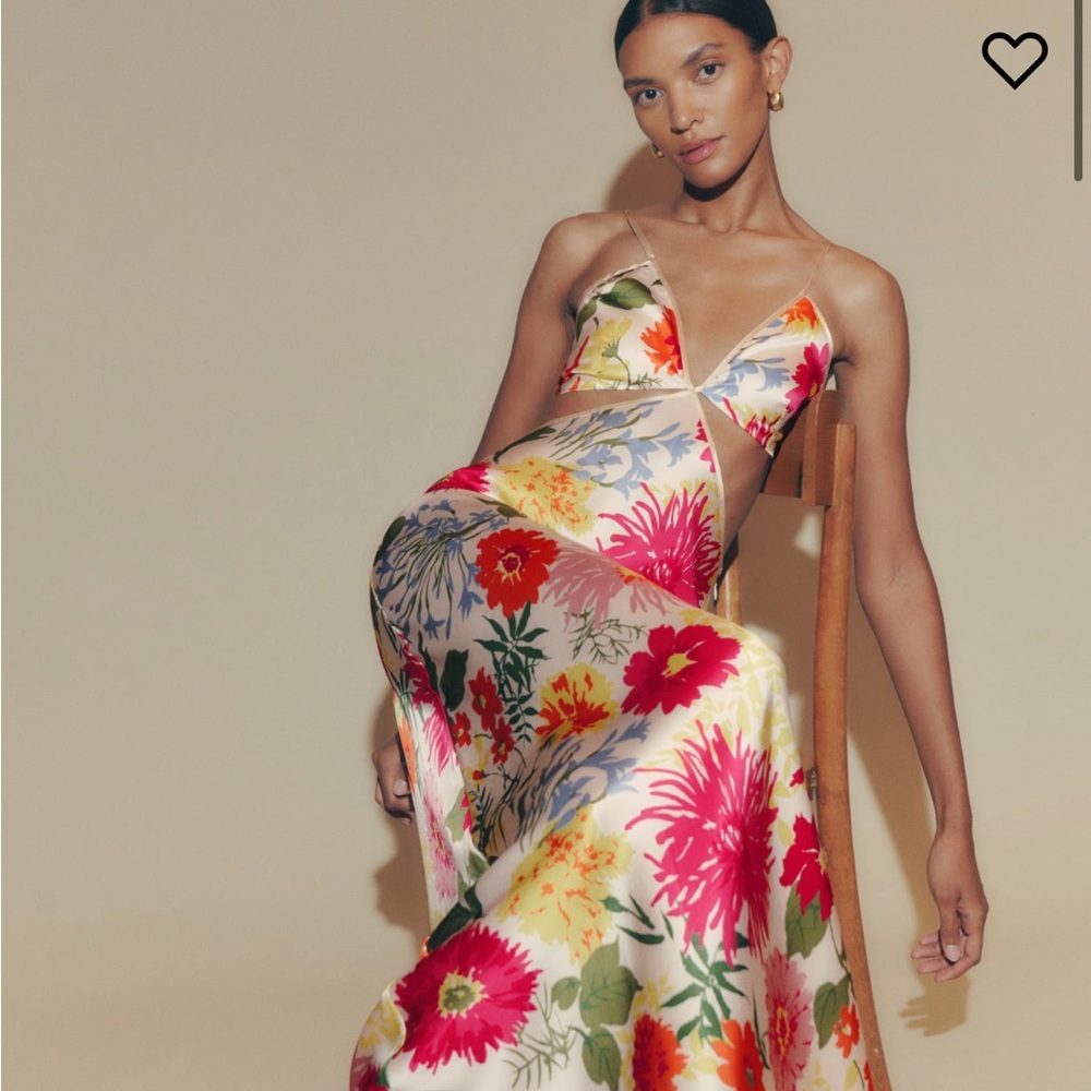 COPY - Size 8 Reformation Poppies Silk Dress in pattern Fabrizia! Only worn onc…